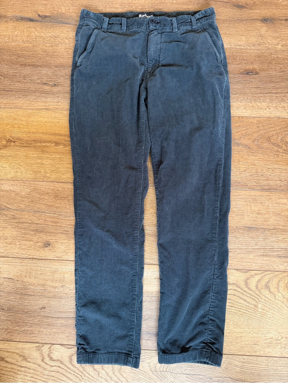 Barbour Gray Thin Twill Corduroy Pants Regular Fit 34 x 32